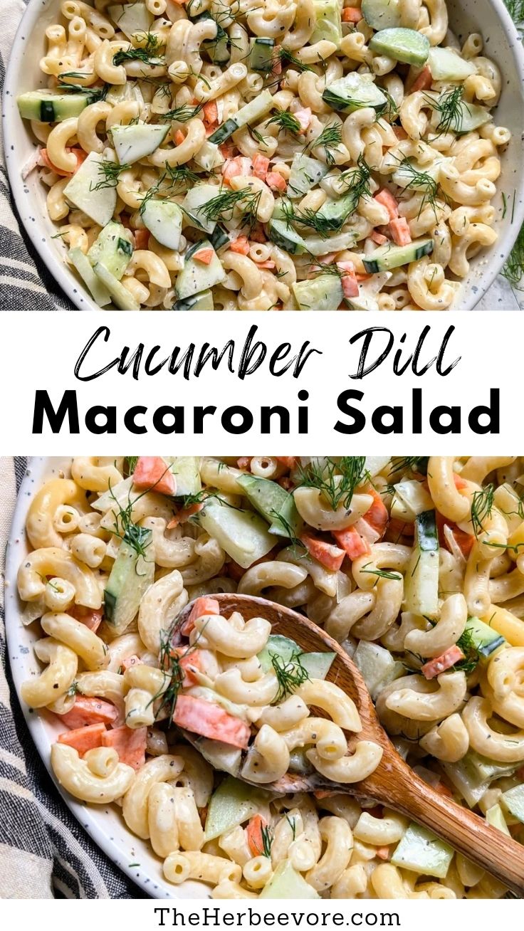 Cucumber Macaroni Salad with Dill Recipe - The Herbeevore