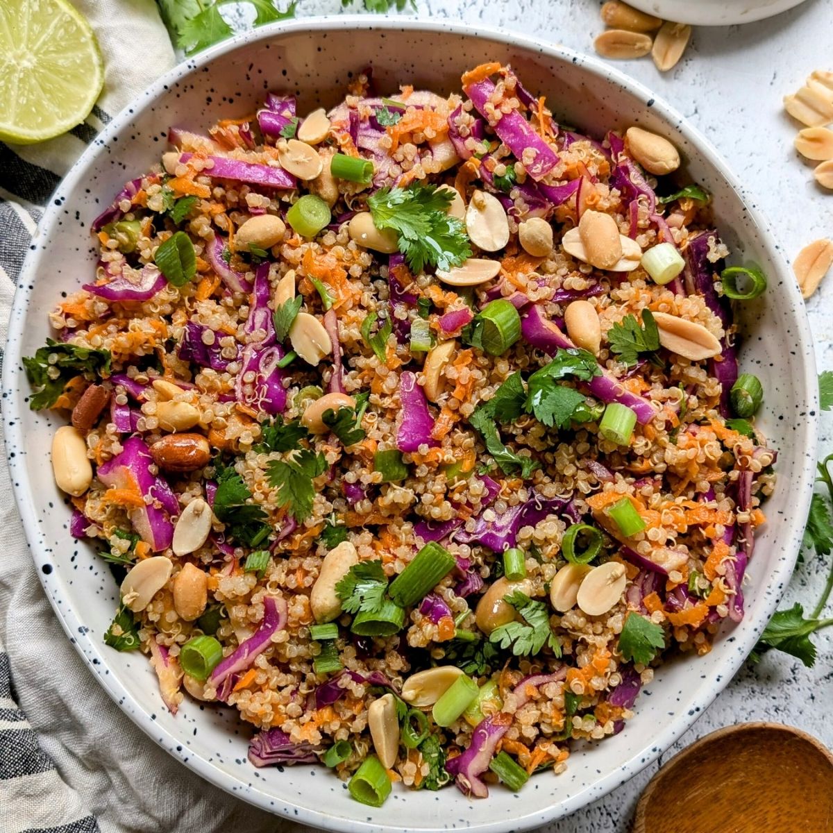 Thai Quinoa Salad with Peanut Sauce Recipe (Vegan Potluck Ideas)