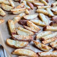 red potato fries recipe easy oven baked fries with red potatoes in the oven.