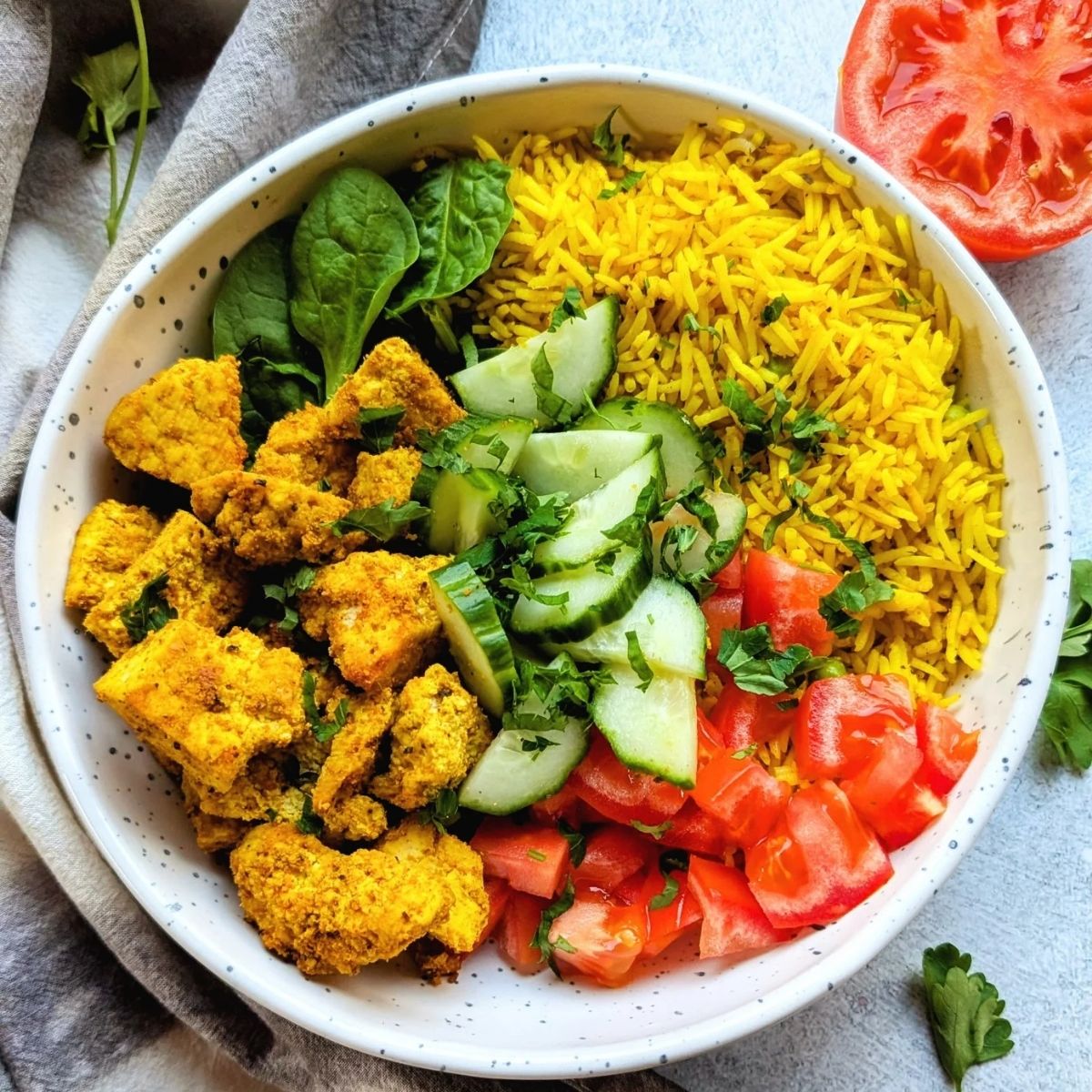 vegan shawarma salad recipe tofu shawarma bowls gluten free plant based spiced shawarma vegetarian chicken shawarma recipe low calorie high protein vegan dinners