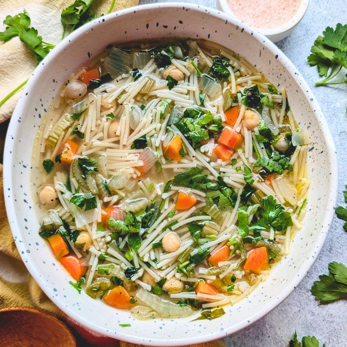 parsley soup with pasta fresh herb soup recipe with noodles and vegetables