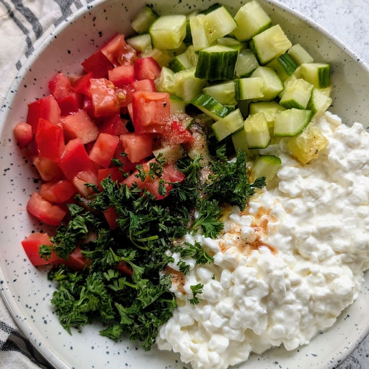 Savory Cottage Cheese Salad with Vegetables Recipe