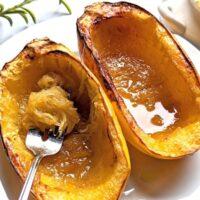 air fryer maple spaghetti squash recipe or roasted in the oven with brown sugar maple syrup and butter and salt